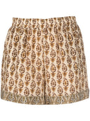 Gold Hawk Printed Drawstring Shorts