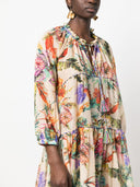 Anjuna Printed Cotton Blend Silk Maxi Dress