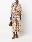 Anjuna Printed Cotton Blend Silk Maxi Dress