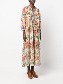 Anjuna Printed Cotton Blend Silk Maxi Dress