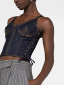 Jean Paul Gaultier Laced Detail Denim Corset Top