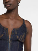 Jean Paul Gaultier Laced Detail Denim Corset Top