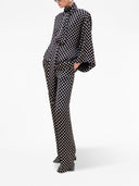Saint Laurent Polka Dot Satin Wide Bein Hosen