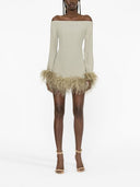 Taller Marmo Main Kika Feather Trimmed Mini Dress
