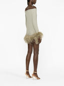 Taller Marmo Main Kika Feather Trimmed Mini Dress