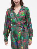 Az Factory Pre Paisley Print Long Wrap Dress