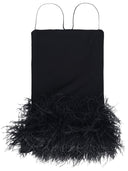 The Attico Fujiko Feather Trimmed Mini Dress