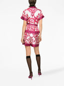Dolce&Gabbana Cruise Majolica Print Silk Shorts
