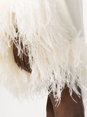 Taller Marmo Pre Piccolo Ubud One Shoulder Feather Trimmed Crepe Mini Dress