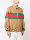 Gucci Cruise Web Detail Cotton Shirt Jacket