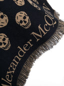 Alexander Mc Queen Logo Reversible Wool Scarf