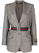 Giacca a blazer a petto di lana da crociera da crociera Gucci