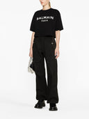 Balmain Logo Cropped Cotton T Shirt