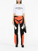 Balmain Logo Cropped Cotton T Shirt