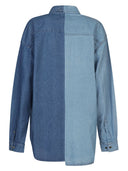 E.L.V. Shirt in denim a contrasto di denim