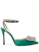 Mach & Mach Pre Triple Heart Satin High Heel Pumps