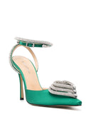 Mach & Mach Pre Triple Heart Satin High Heel Pumps