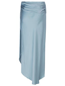 Jonathan Simkhai Elisabetta Draped Satin Midi Skirt