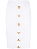 بالمان تنورة متماسكة عالية الخصر بأزرار