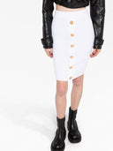 بالمان تنورة متماسكة عالية الخصر بأزرار