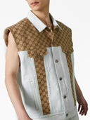 Gucci Cruise Gg Supreme Denim Sleeveless Jacket
