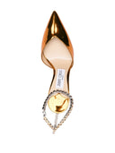 Jimmy Choo Saeda 100 Metallic Leather Pumps