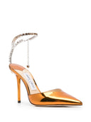 Jimmy Choo Saeda 100 Metallic Leather Pumps