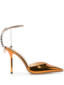 Jimmy Choo Saeda 100 Metallic Leather Pumps