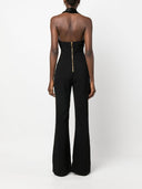 Balmain Cowl Neck Crepe Flare Jumpsuit
