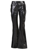 Tom Ford Flared Leather And Velvet Trousers