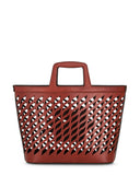 Etro perforowana skórzana torba na zakupy