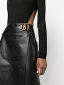 Bally Leather Midi Skirt