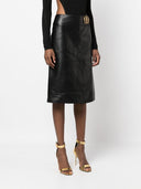 Bally Leather Midi Skirt