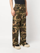 Palm Angels Camouflage Print Cotton Trousers