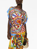 Dolce&Gabbana Cruise Majolica Print Silk Blouse