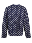 Balenciaga Allover Logo Cotton Cardigan