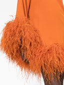Taller Marmo Pre Piccolo Ubud One Shoulder Feather Trimmed Crepe Mini Dress