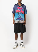 Camicia viscosa stampata blu Sky Inn