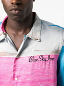 Camicia viscosa stampata blu Sky Inn