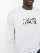 Maison Kitsune' Logo Cotton Crewneck Sweashirt