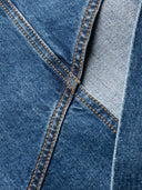 Alexander Mc Queen Slit Detail Denim Midi Dress