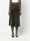 Gold Hawk Velvet Long Skirt
