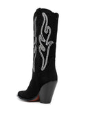 Sonora Crystal Detail Suede Western Boots