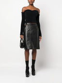 Fendi Leather Midi Skirt