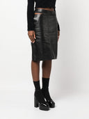 Fendi Leather Midi Skirt