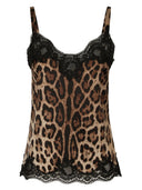 Dolce & Gabbana Leopard Print Silk Top