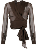 Saint Laurent Crêpe muslin huva blus