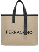 Bolso de lona del logotipo de Ferragamo
