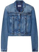 Off White Cropped Denim Jacket