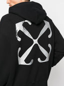 Off White Logo Cotton Hoodie